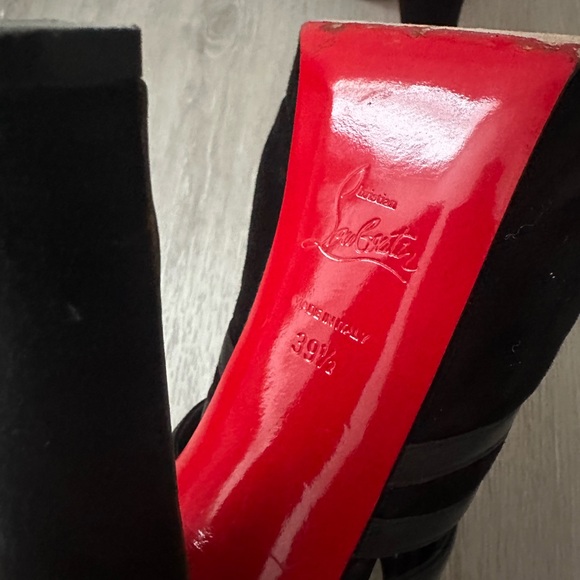 Great Condition Red Bottom Peep Toe Booties - Picture 5 of 8